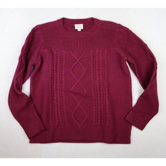 ST. JOHN'S BAY - WOMEN'S MAROON PULLOVER SWEATER - SIZE PL - Picture 2 of 7